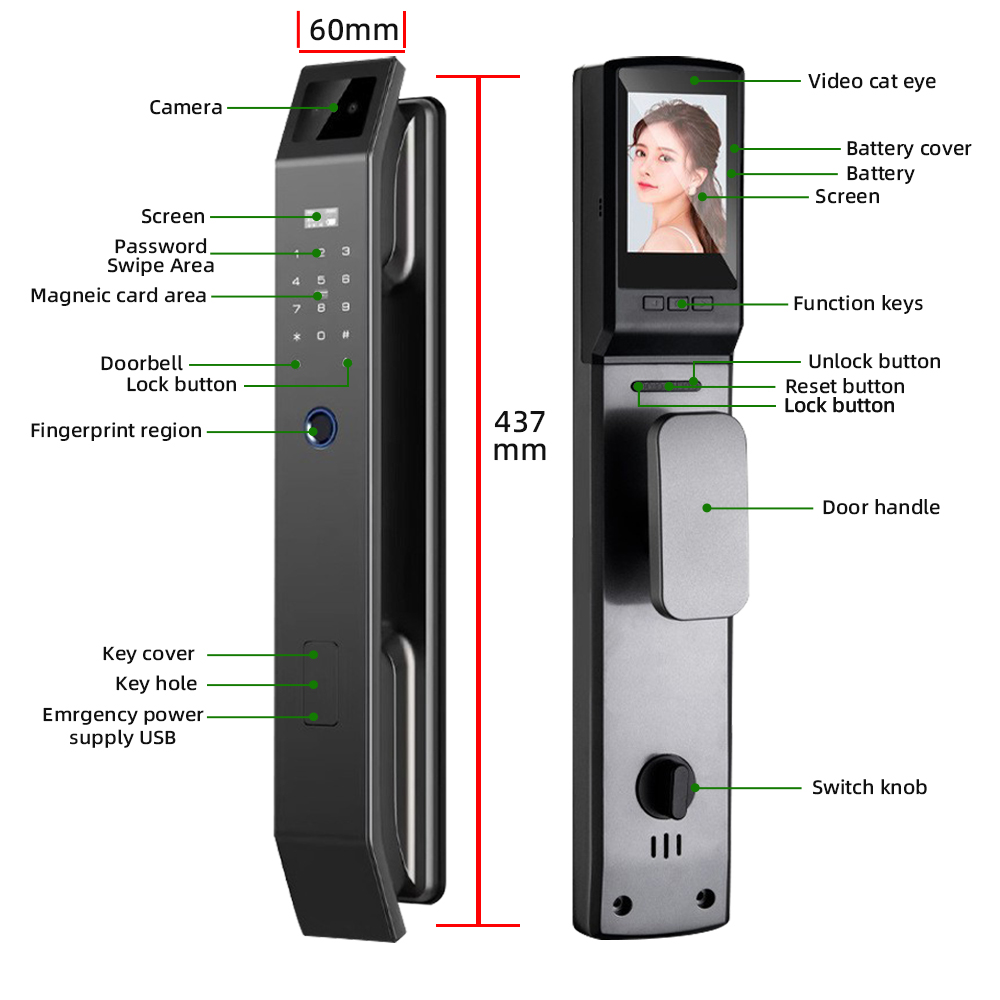 RAYKUBE DF14 Tuya WiFi 3D Yüz  - Smart Home Door Lock incelemesi ve fiyatı